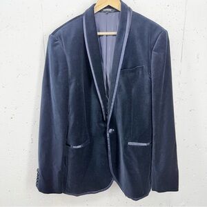 Express Men’s size 42L Slim Navy Blue Velvet Dobby Tuxedo Blazer
